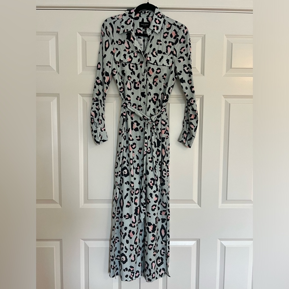 WOMENS size XS David Lerner Lola safari maxi leopard dress NWT